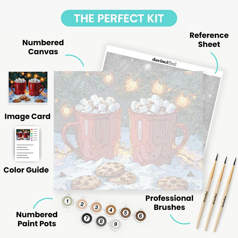 Cozy Winter Hot Chocolate - Paint by Numbers Kit