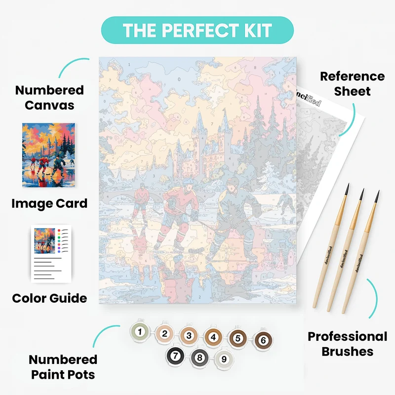 Winter Hockey Castle - Paint by Numbers Kit