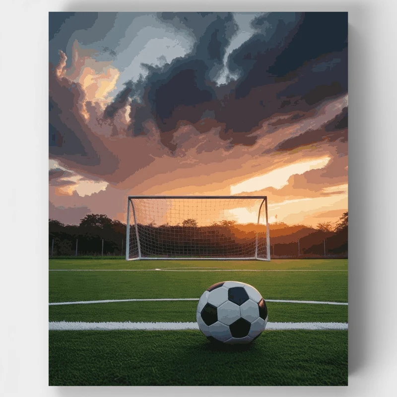 Sunset Soccer Field - Paint by Numbers Kit