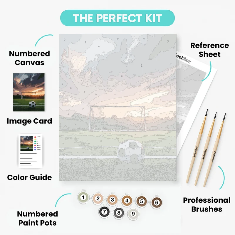 Sunset Soccer Field - Paint by Numbers Kit