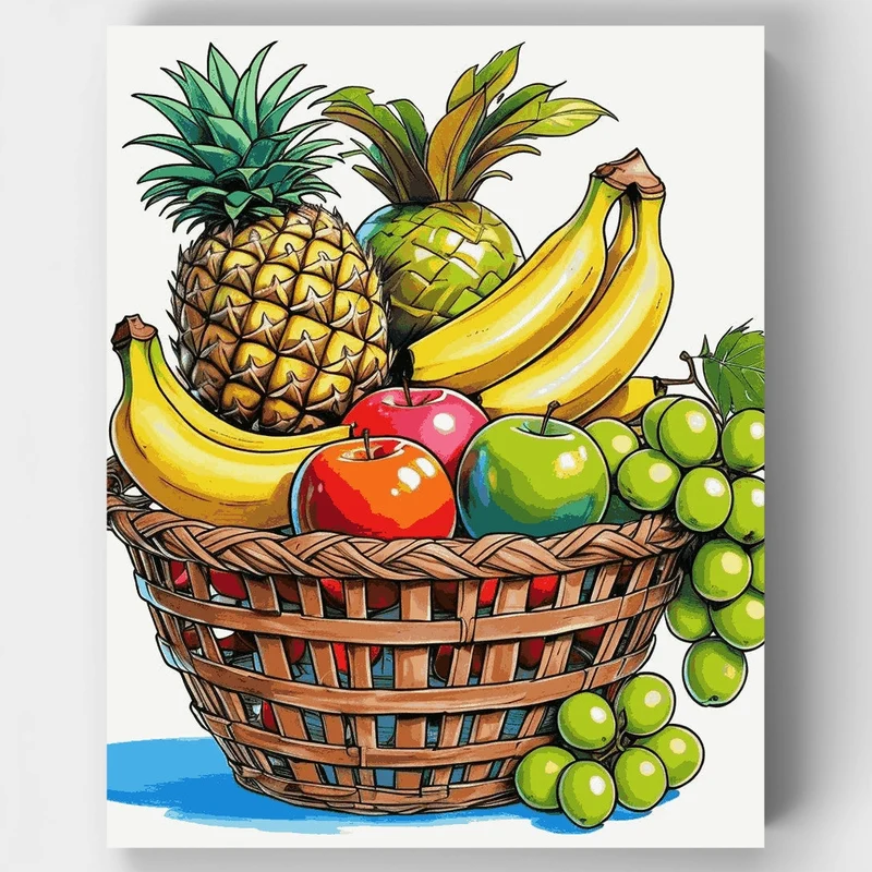Tropical Fruit Basket - Paint by Numbers Kit