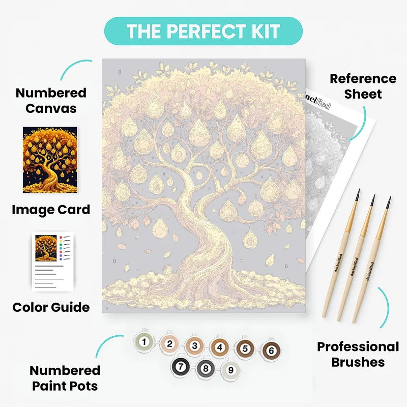 Golden Money Tree - Paint by Numbers Kit