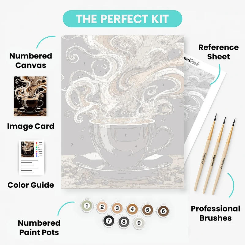 Aromatic Coffee Swirls - Paint by Numbers Kit