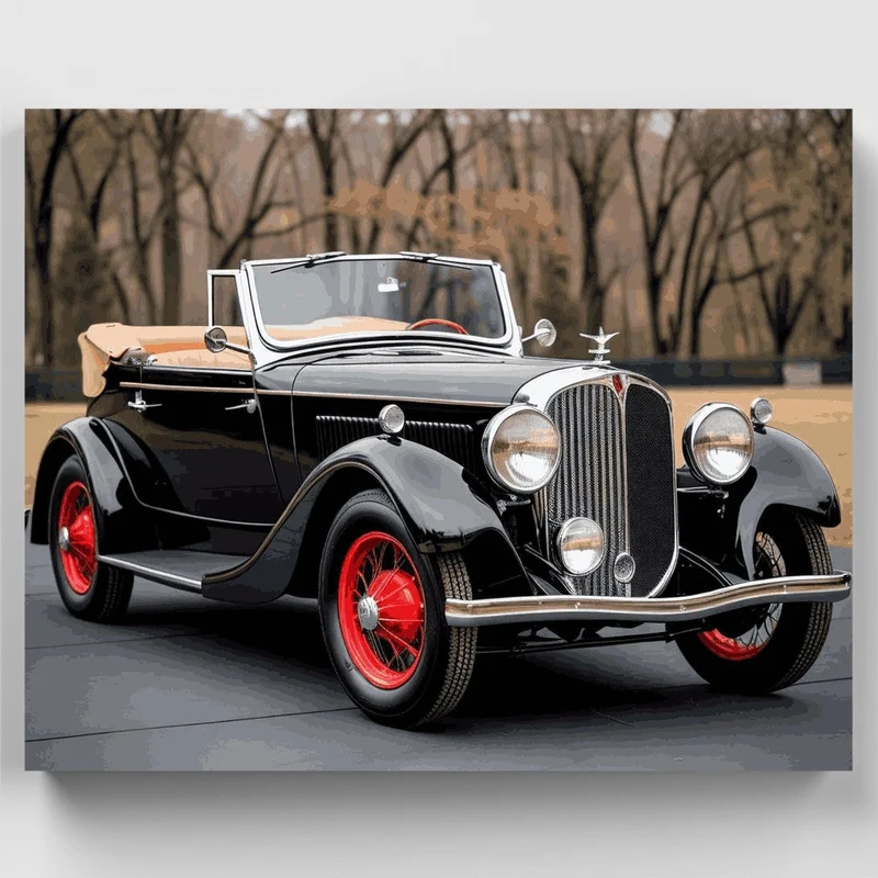 Vintage Convertible Classic Car - Paint by Numbers Kit