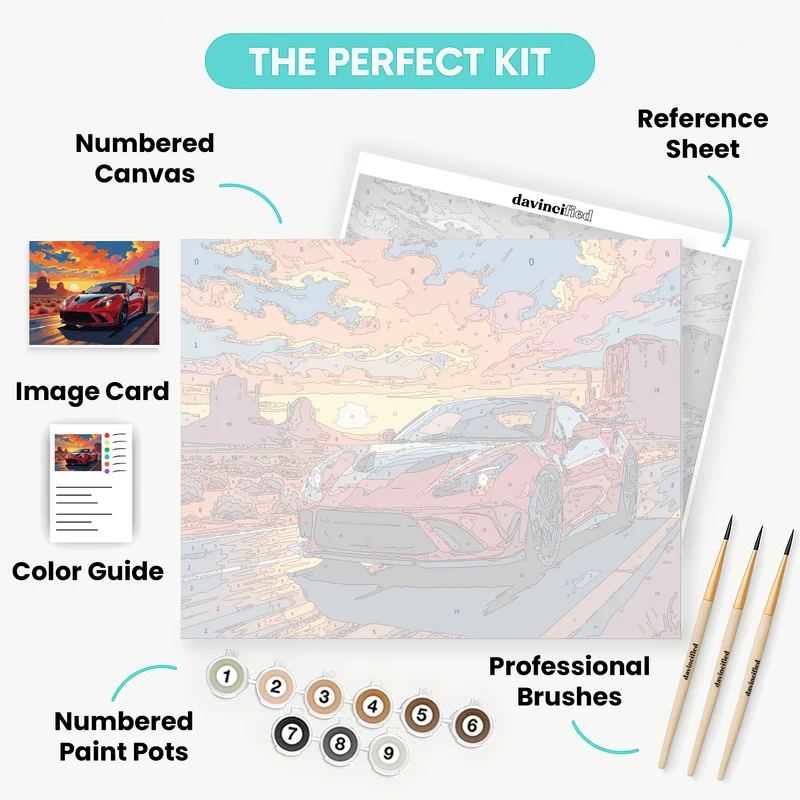 Mountain Sports Car - Paint by Numbers Kit