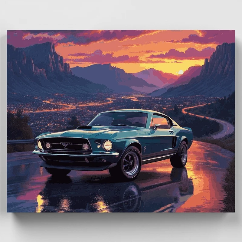 Mountain Sunset Road - Paint by Numbers Kit