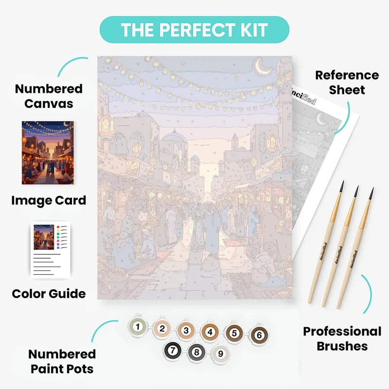 Magical Ramadan Night Market - Paint by Numbers Kit