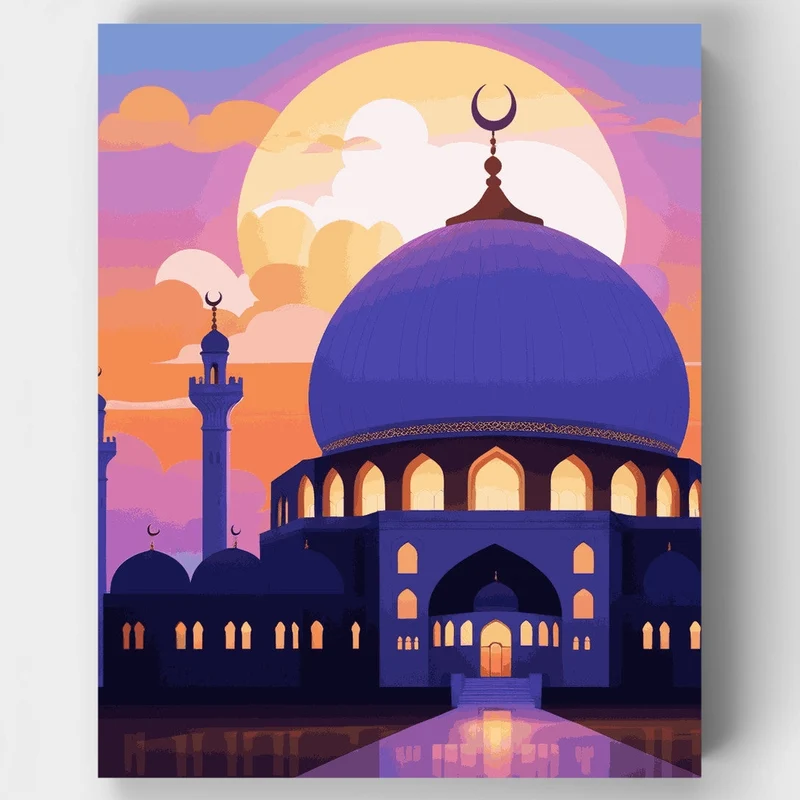 Islamic Sanctuary at Dawn - Paint by Numbers Kit