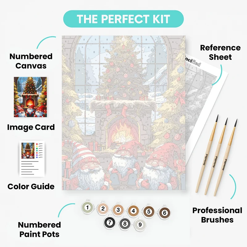 Cozy Christmas Gnomes - Paint by Numbers Kit