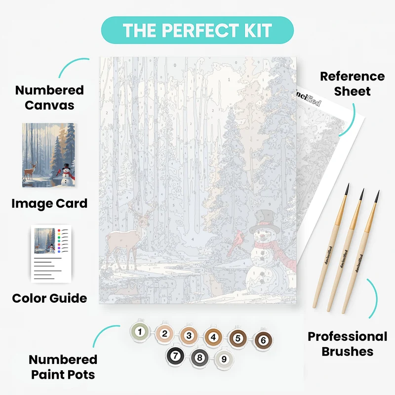 Winter Forest Friends - Paint by Numbers Kit