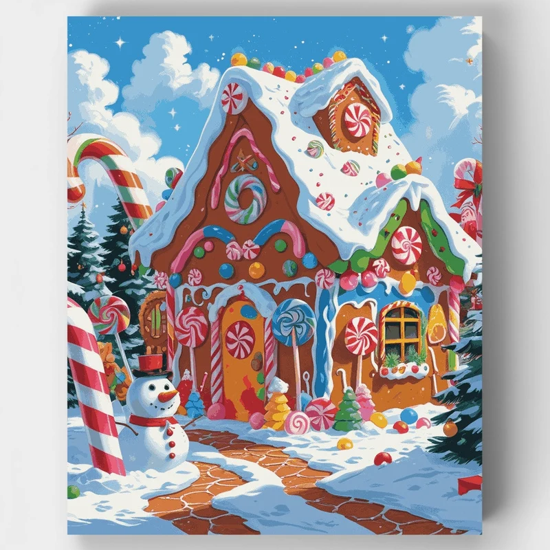 Gingerbread House Wonderland - Paint by Numbers Kit