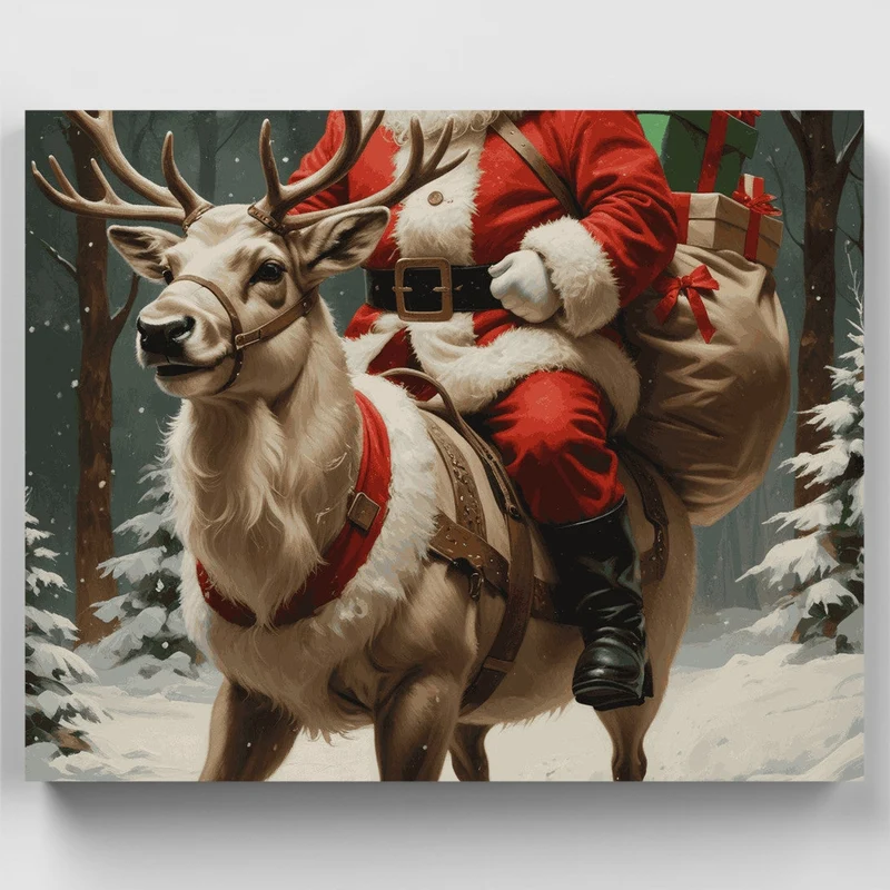 Holiday Reindeer Adventure - Paint by Numbers Kit