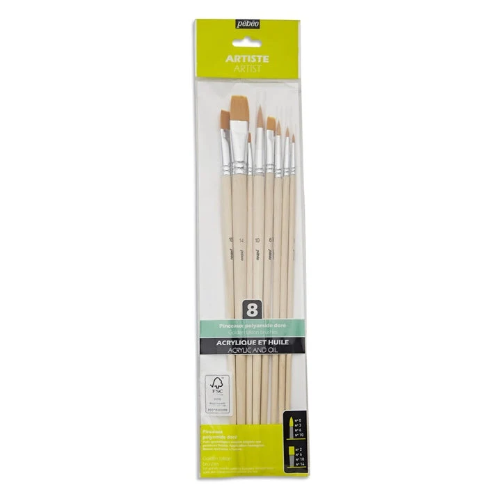 Set iniziale per pittori: tela, colori acrilici, pennelli e cavalletto