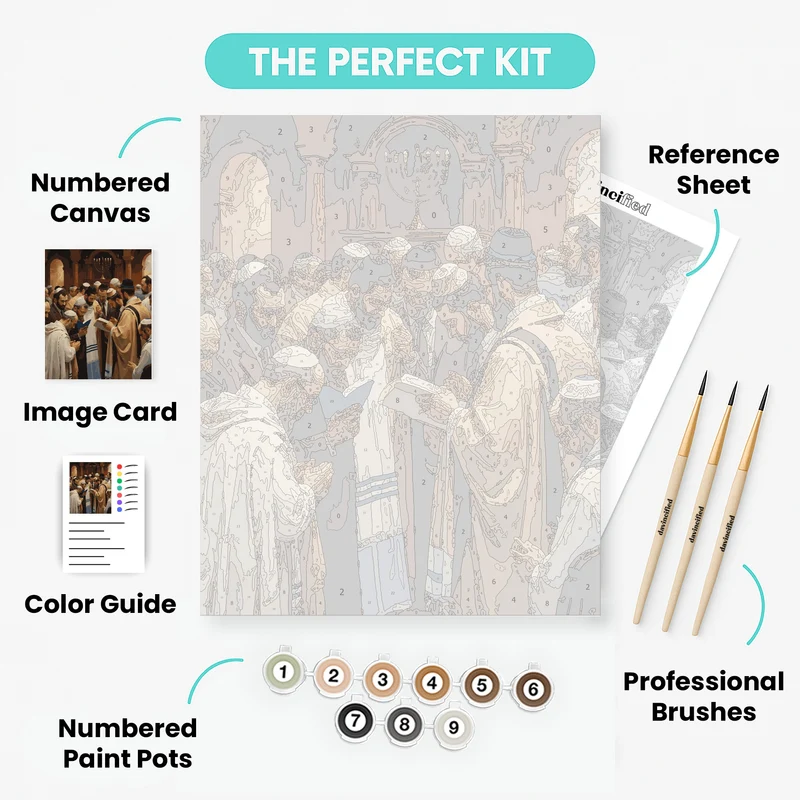Sacred Menorah Prayer - Paint by Numbers Kit