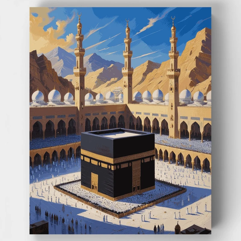 Sacred Kaaba in Mecca - Paint by Numbers Kit
