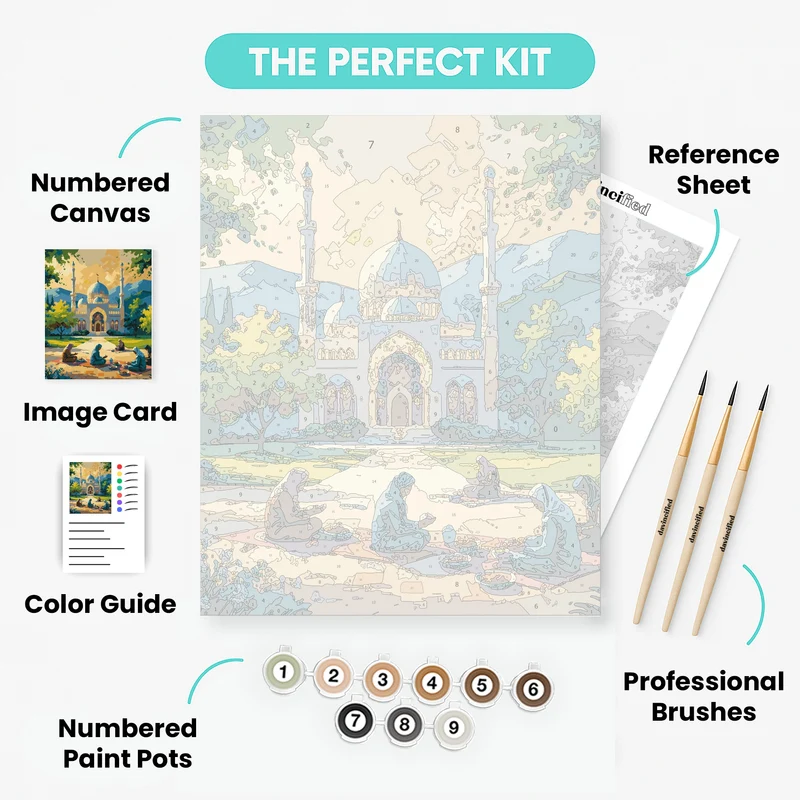 Ramadan Feast at the Mosque - Paint by Numbers Kit
