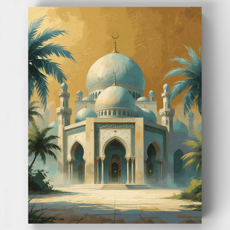 Majestic Mosque at Sunset - Paint by Numbers Kit