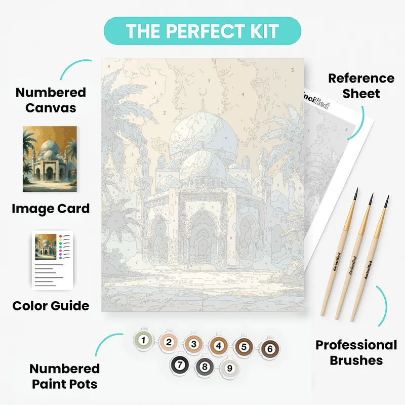 Majestic Mosque at Sunset - Paint by Numbers Kit