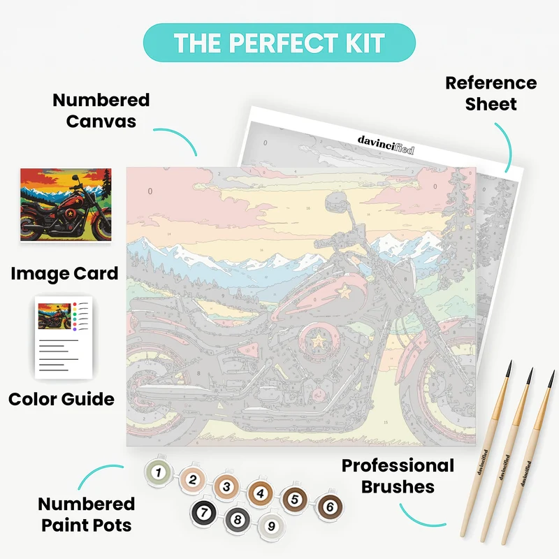 Mountain Cruiser at Sunset - Paint by Numbers Kit