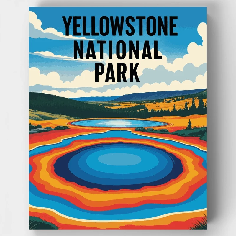 Yellowstone Thermal Pools - Paint by Numbers Kit