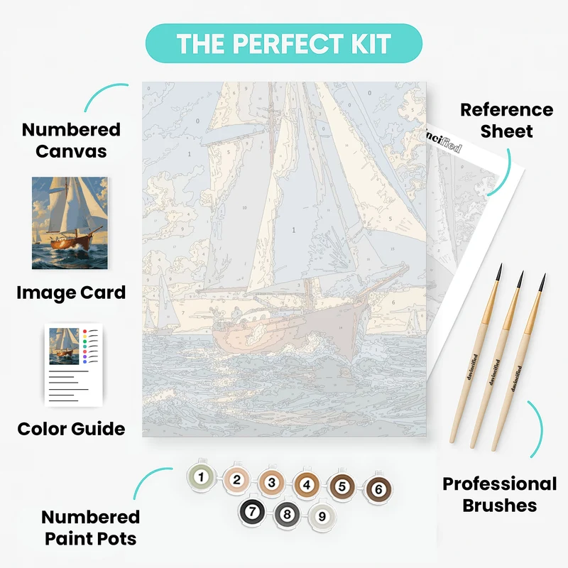 Sailing Through Golden Waves - Paint by Numbers Kit