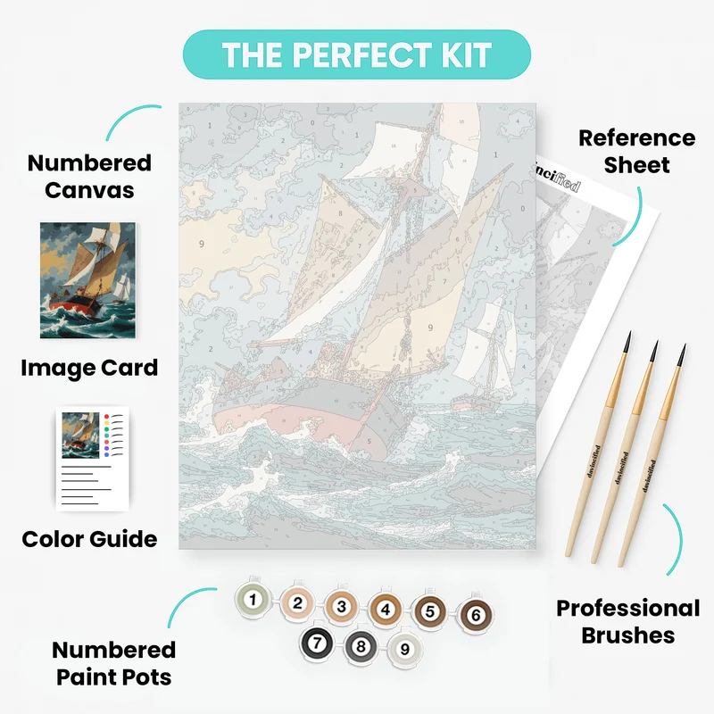 Stormy Seas Sailing Adventure - Paint by Numbers Kit