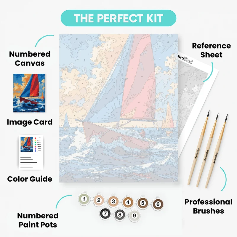 Racing Sailboat Adventure - Paint by Numbers Kit