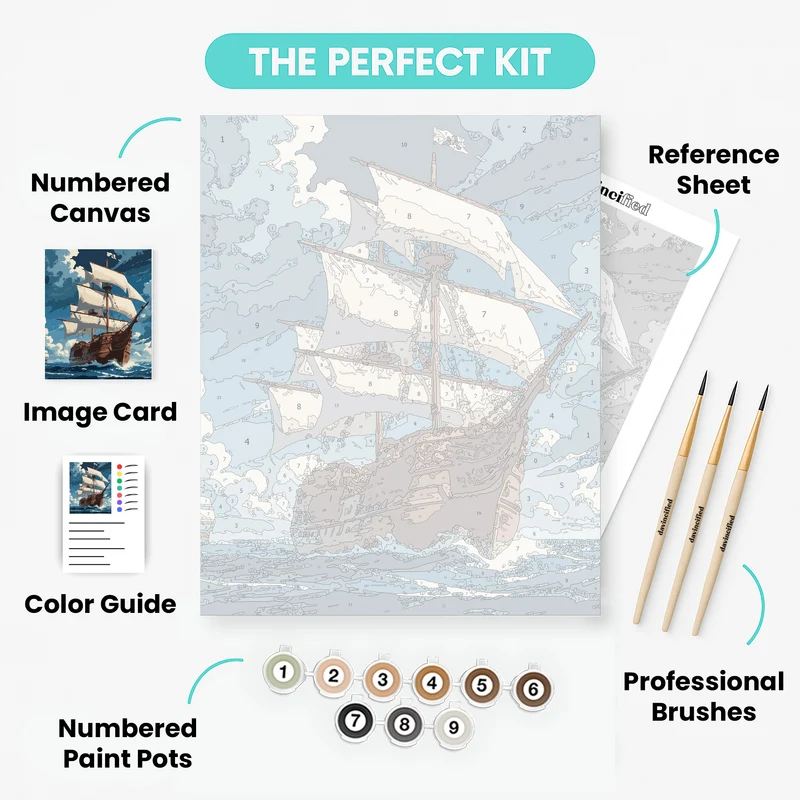 Golden Age Galleon - Paint by Numbers Kit