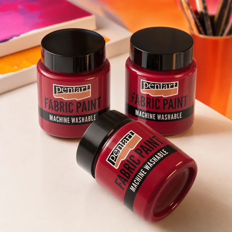 Pentart Textilfarbe 50 ml – Karmin – 3er-Pack (−20 %)