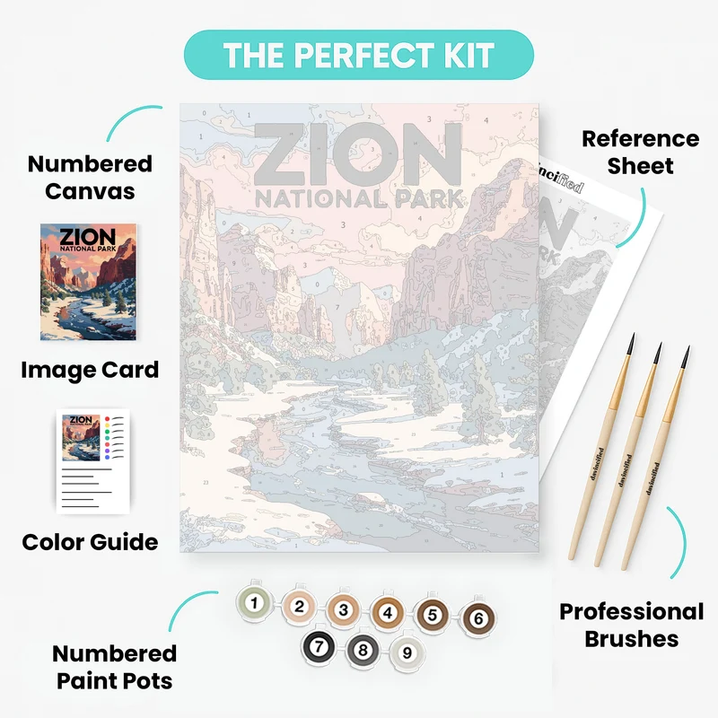Zion National Park Winter - Paint by Numbers Kit