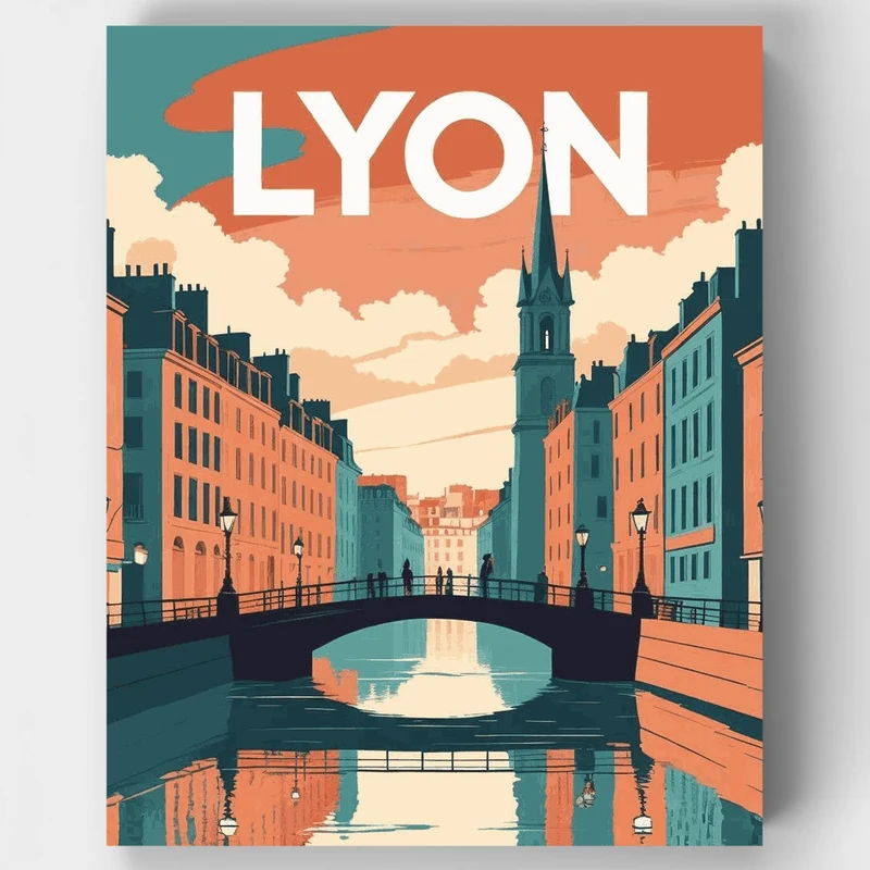 Vintage Lyon Canal - Paint by Numbers Kit