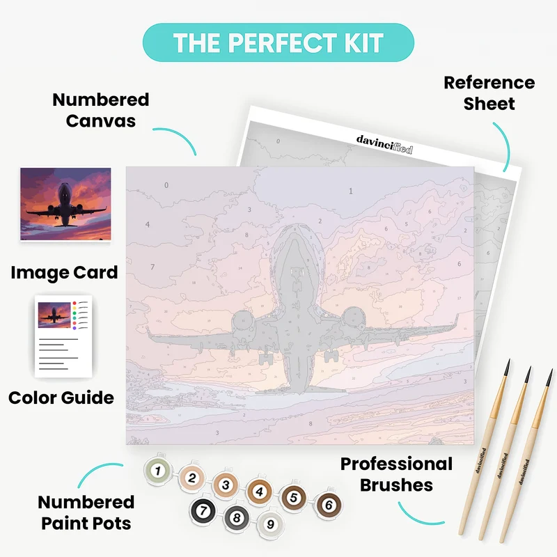 Sunset Airplane - Paint by Numbers Kit