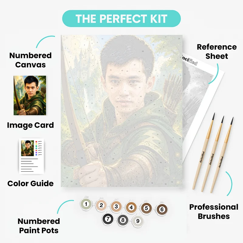 Fantasy Archer Castle - Custom Paint by Numbers Kit