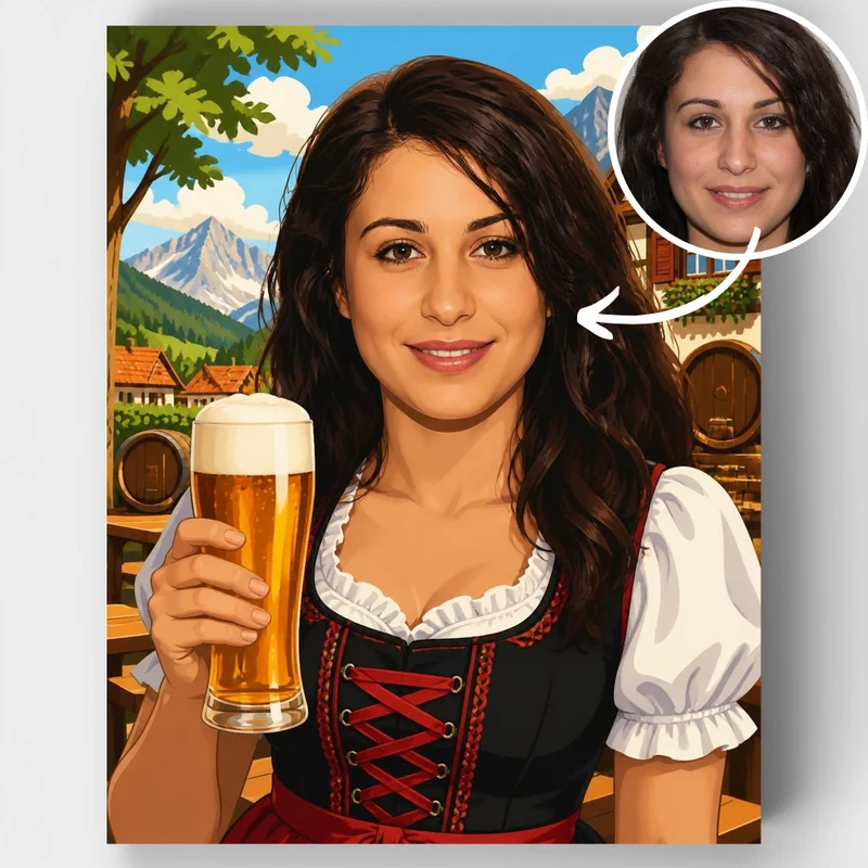 Bavarian Beer Garden - Custom Paint by Numbers Kit