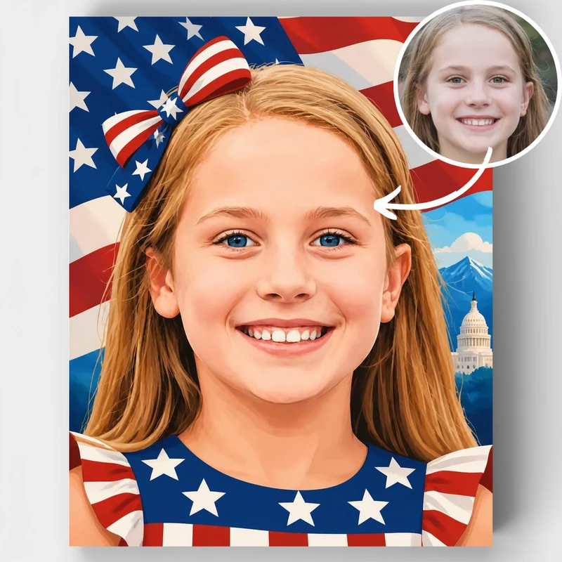 Patriotic Portrait - Custom Paint by Numbers Kit