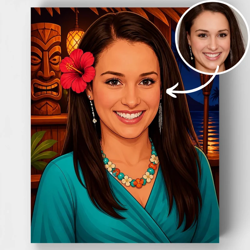 Tropical Tiki Night - Custom Paint by Numbers Kit
