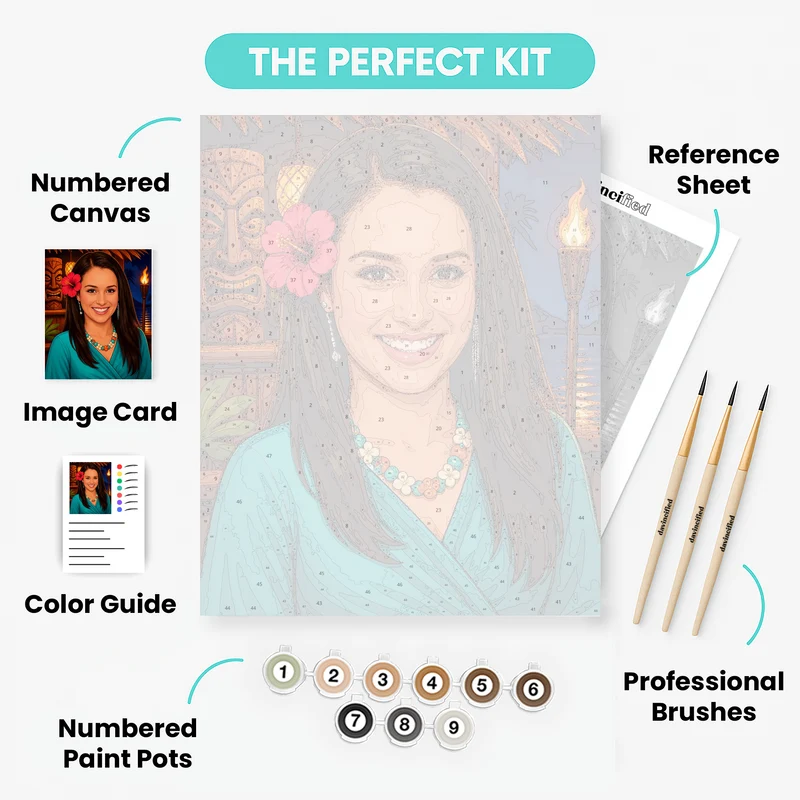 Tropical Tiki Night - Custom Paint by Numbers Kit