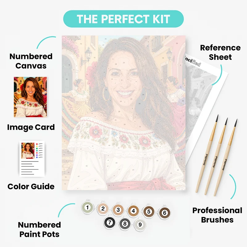 Vibrant Señorita - Custom Paint by Numbers Kit