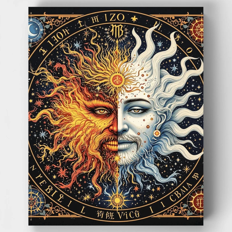 Celestial Sun and Moon - Paint by Numbers Kit