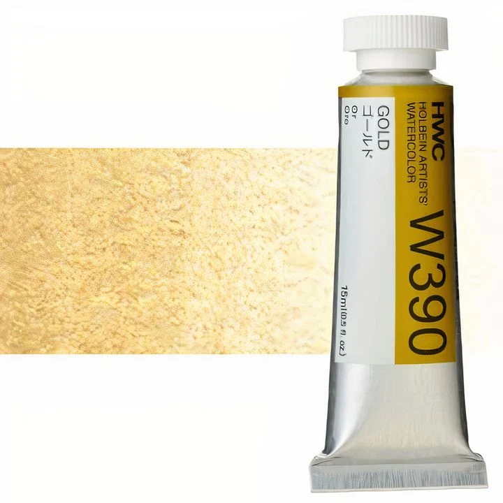 Profesionalne akvarel boje Holbein Artists 15 ml | zlatna i srebrna