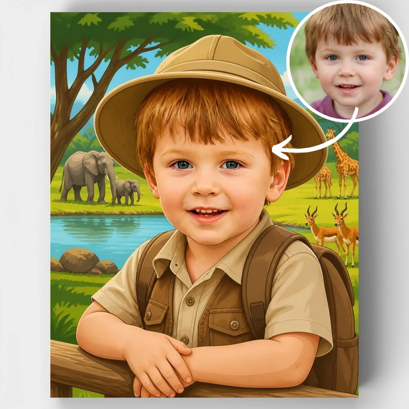 Safari Adventure Explorer - Custom Paint by Numbers Kit