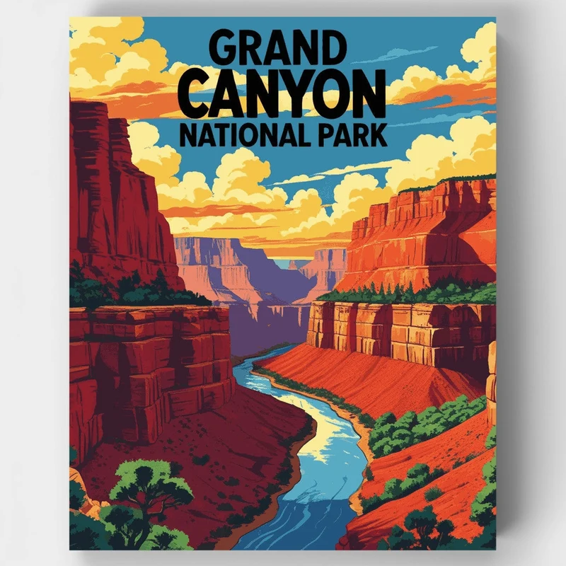 Grand Canyon Sunset Vista - Paint by Numbers Kit