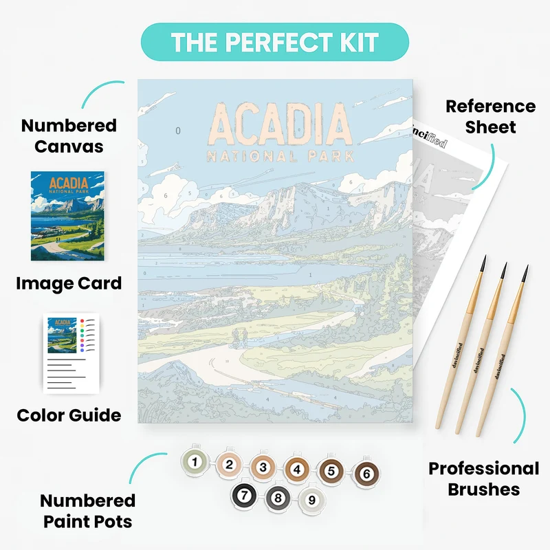 Coastal Acadia Cycling - Paint by Numbers Kit