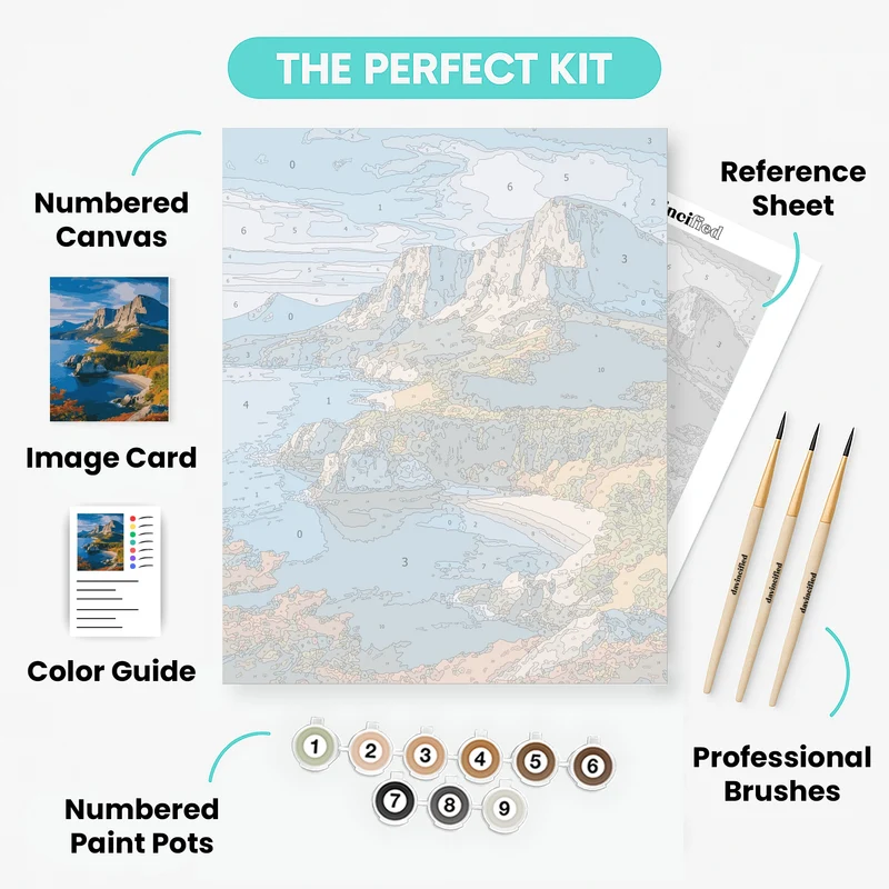 Autumn Cliffs of Acadia - Paint by Numbers Kit