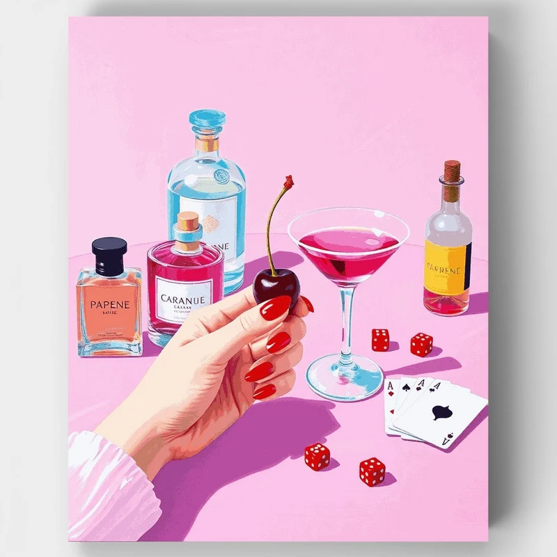 Casino Night Cherry - Paint by Numbers Kit