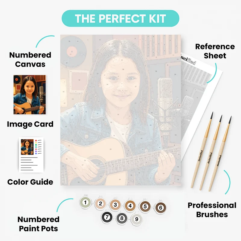 Music Studio Guitarist - Custom Paint by Numbers Kit
