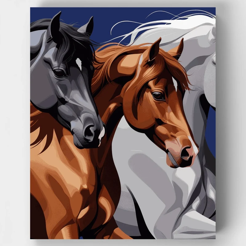 Wild Horses Trio - Paint by Numbers Kit
