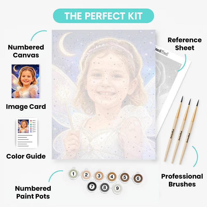 Fairy Princess with Magic Wand - Custom Paint by Numbers Kit