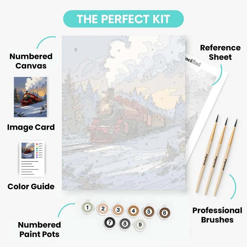 Winter Steam Train Journey - Paint by Numbers Kit