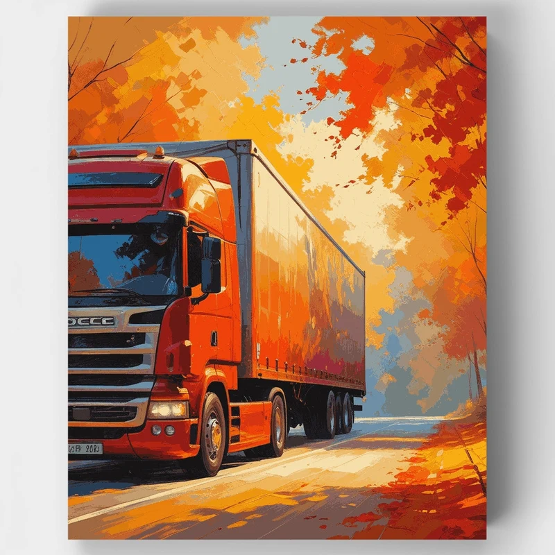 Autumn Truck Journey - Paint by Numbers Kit
